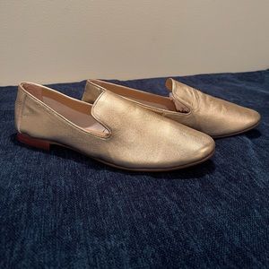 Banana Republic Gold Metallic Demi Smoking Flats size 9